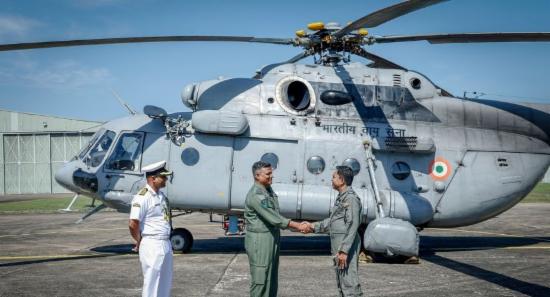 IAF MI-17 V5 Helicopters Depart After Saving Lives